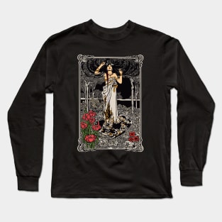 Art Nouveau Lady (black/red/cream) Long Sleeve T-Shirt